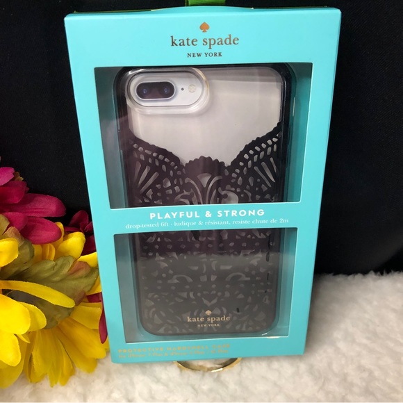 kate spade Accessories - New Kate Spade Black Lace Cage Hardshell Phone Case iPhone 7 Plus/6 Plus/6s Plus